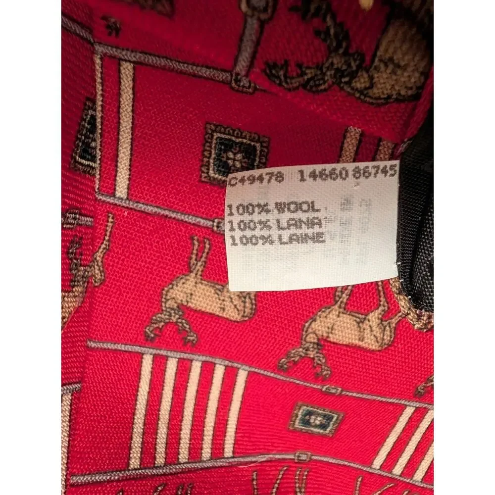 Vintage Evan Picone Tie Wool Red‎ Deer Wildlife Hunting Polyester Necktie USA